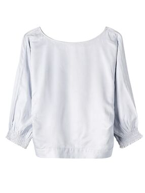 Aritzia Babaton Welsch Wrap Blouse Blue Cropped Top Women XXS